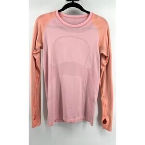 Lululemon Swiftly Tech Run Shirt Women's Size M Pink Thumb Holes Activewear
